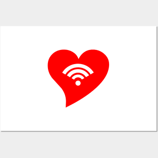 Red WiFi Heart Posters and Art